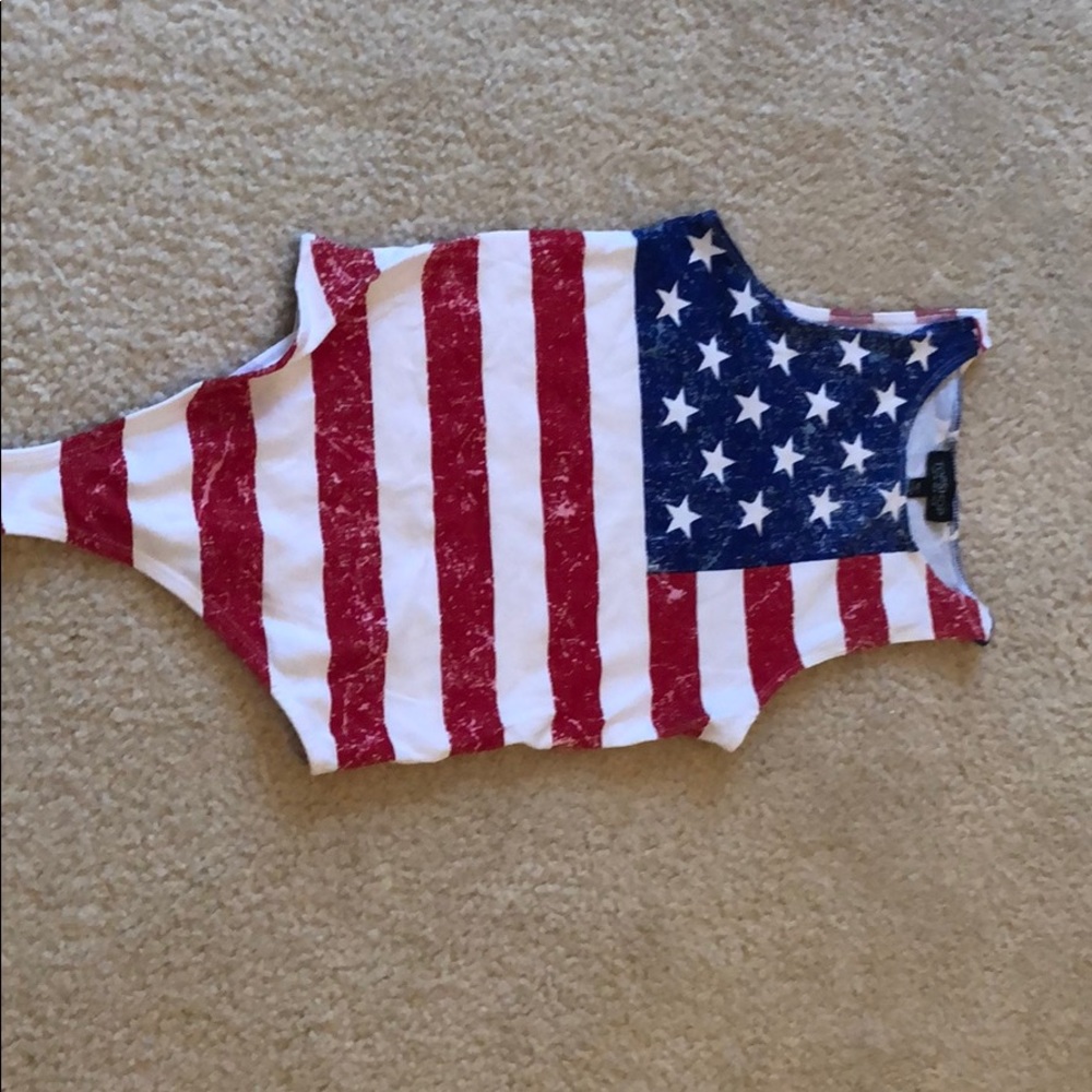 Top shop patriotic body suit size 4
